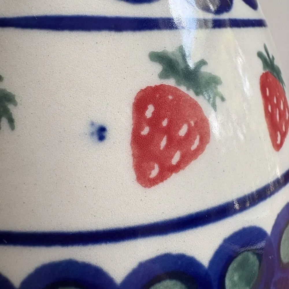 Boleslawiec Pottery 6” Pitcher Strawberry Pattern IMC